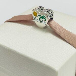Pandora Florida Dolphin Destination State Travel Heart Charm